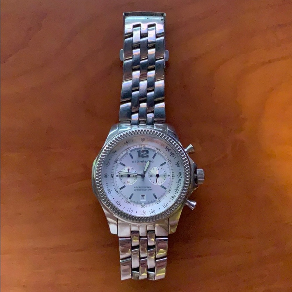 Men’s silver Stuhrling watch